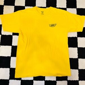Vans Yellow Cotton Front & Back Graphic Print T- Shirt Unisex Size Large